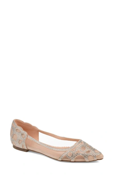Journee Collection Batavia Rhinestone Flat In Nude