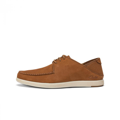 Clarks 男士2022春夏新款纯色一脚蹬懒人鞋简约百搭乐福男鞋 In Brown