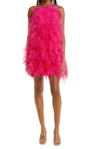 Cult Gaia Feather-embellished Shannon Mini Dress In Pink