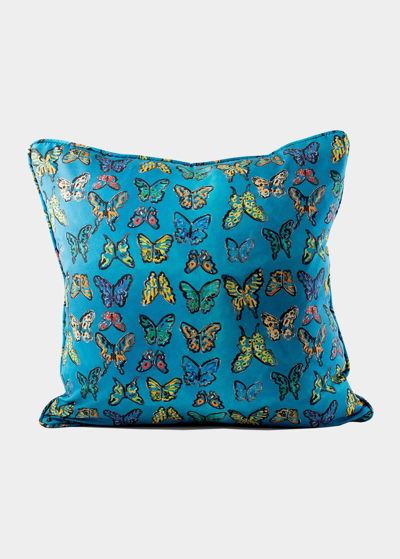 Hunt Slonem Butterfly Cotton Throw Pillow In Multi