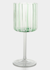 Tuttoattaccato Green Striped Wine Glass
