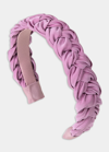 Jennifer Behr Lori Braided Silk Headband In Light Purple
