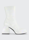 Nodaleto Bulla Corta Iridescent Platform Boots In Silver Petrolium