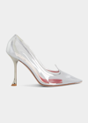 ROGER VIVIER I LOVE VIVIER CLEAR METALLIC PUMPS