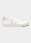 Veja Campo Chromefree Leather Sneaker In White Babe In Petale