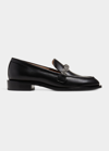 Stuart Weitzman Crystal-embellished Chain-link Loafers In Black