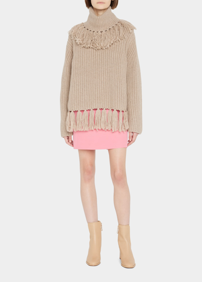 Lafayette 148 A-line Crepe Mini Skirt In Pink