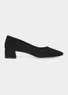 Loeffler Randall Nerine Square Toe Mid Heel Pump In Black In Black