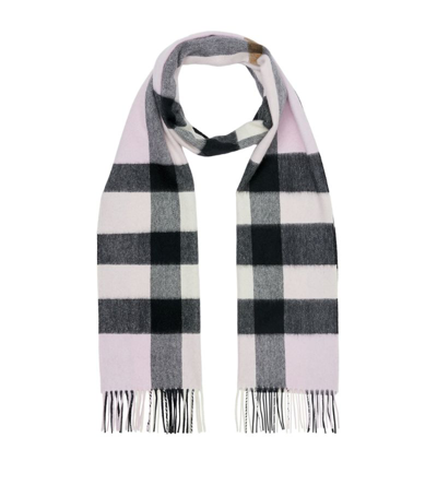 Burberry Cashmere Check Scarf In Pink