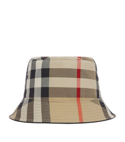 Burberry Cotton Check Bucket Hat In Neutrals