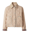 BURBERRY DIAMOND-QUILTED CROPPED JACKET