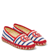 GUCCI GG EMBROIDERED STRIPED ESPADRILLES