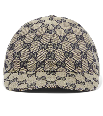 Gucci Kids' Gg Canvas Baseball Cap In Gold