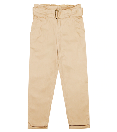 Polo Ralph Lauren Kids' Cotton Twill Paperbag Pants In Vintage Khaki