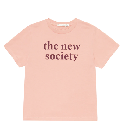 The New Society Kids' Logo Cotton T-shirt In Batik Petal