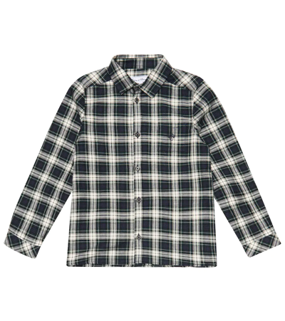 Tartine Et Chocolat Kids' Checked Cotton Shirt In Marine