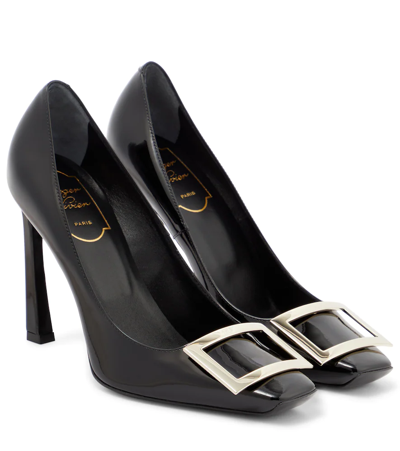 Roger Vivier Belle Vivier Trompette 100 Leather Pumps In Nero