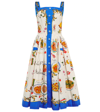 Dolce & Gabbana Pleated Printed Cotton-poplin Midi Dress In Pasta Fdo Beige