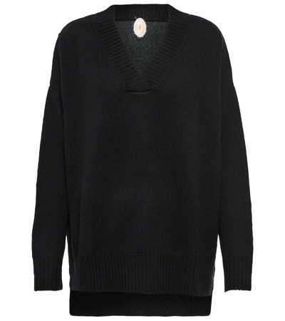 Jardin Des Orangers V-neck Wool And Cashmere Sweater In Black