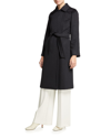 Max Mara Manuela Wool Wrap Coat, Black In Navy