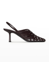 The Row 65mm Woven Leather Slingback Pumps In Espresso