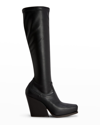 Stella Mccartney Cowboy Stretch Vegan Tall Boots In 1000 Black