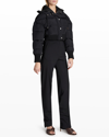 Jacquemus Caraco Layered Ribbed-knit And Quilted Shell Jacket In Black