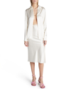 Jacquemus La Jupe Notte Stretch Satin Midi Skirt In Off-white
