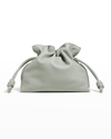 Loewe Flamenco Drawstring Knot Clutch Bag In Ash Grey