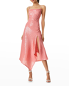 Alice And Olivia Harmony Sequin Asymmetric Hem Cocktail Dress In Rose