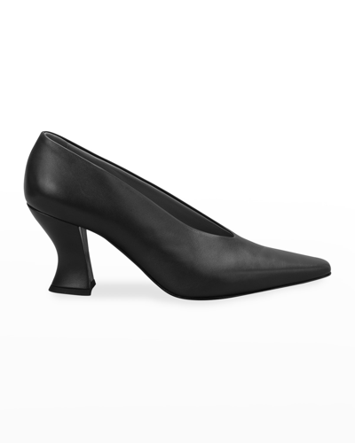 Bottega Veneta Almond Leather Pumps In Black