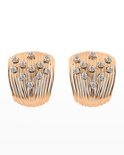 Hueb 18k Bahia Pink Gold Earrings With Vs/gh Diamonds