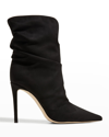Giuseppe Zanotti Slouchy Suede Stiletto Booties In Nero