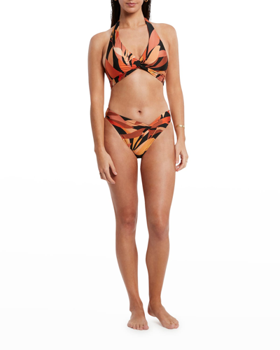 Jets Australia Solari Twist-front Bikini Bottoms In Tangerine