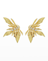 HUEB 18K BAHIA YELLOW GOLD FLOWER EARRINGS WITH VS-GH DIAMONDS
