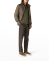 Loro Piana Men's Traveler Windmate Storm System Jacket In 50kn Army Green