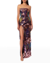 Helsi Lola Strapless Sequin Column Gown In Lilac Iridescent