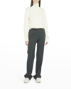 The Row Diye Silk-cotton Turtleneck Sweater In Pale Yellow