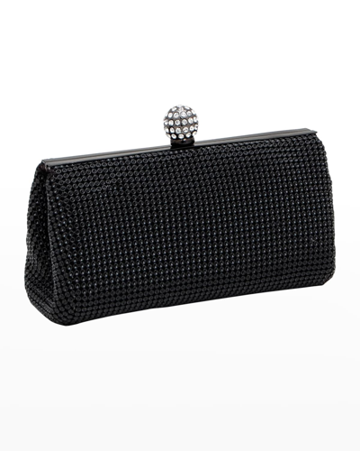 Whiting & Davis Crystal Ball Embellished Clutch Bag In Black