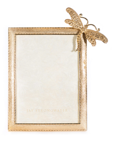Jay Strongwater Tori Dragonfly Picture Frame, 5" X 7" In Gold