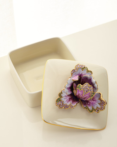 Jay Strongwater Bailey Tulip Porcelain Box In Flora