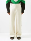 Bottega Veneta Wardrobe 04 Sanded Cotton-twill Trousers In Cream