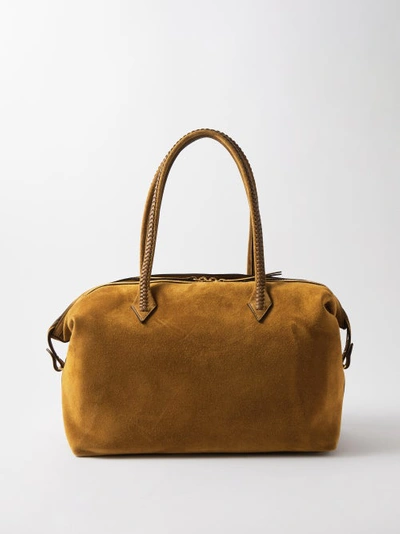 Metier Perriand Xl Leather-trimmed Suede Tote In Tan
