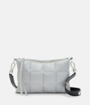 Allsaints Eve Leather Quilted Crossbody Bag In Grey