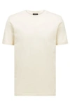 Hugo Boss Mercerised-cotton Short-sleeved T-shirt With Mesh Structure In White