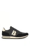 Hugo Boss Mixed-material Trainers With 'b' Detail In Black