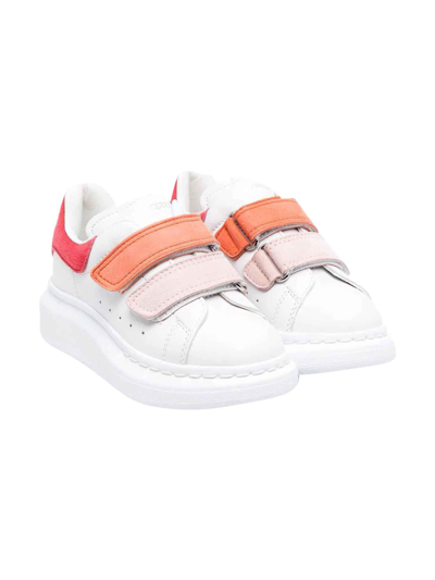 Alexander Mcqueen Kids' Oversized Colourblock Touch-strap Sneakers In Bianco E Multicolore