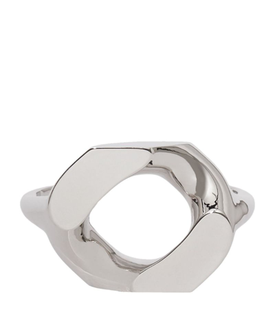 Burberry Palladium-plated Chain-link Cuff Bangle In Silber