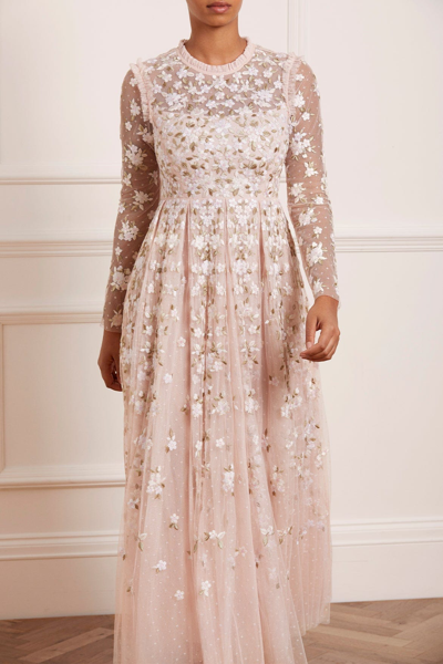 Needle & Thread Camellia Ditsy Ankle Gown In Pink