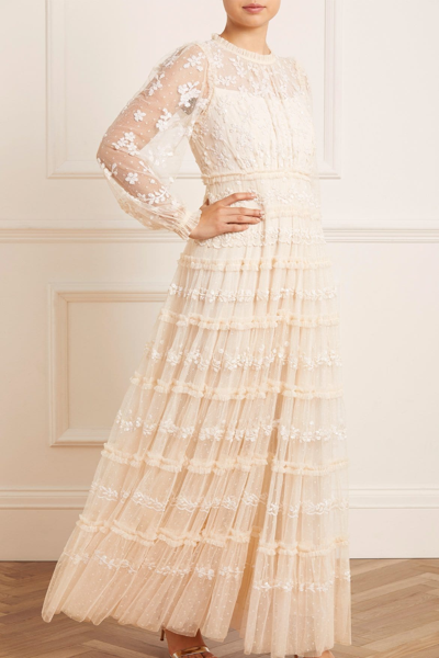 needle and thread champagne dress Valentine Ruffle Gown